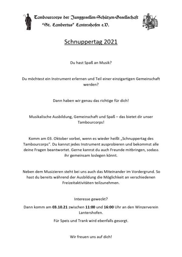 Schnuppertag2021 Einladung